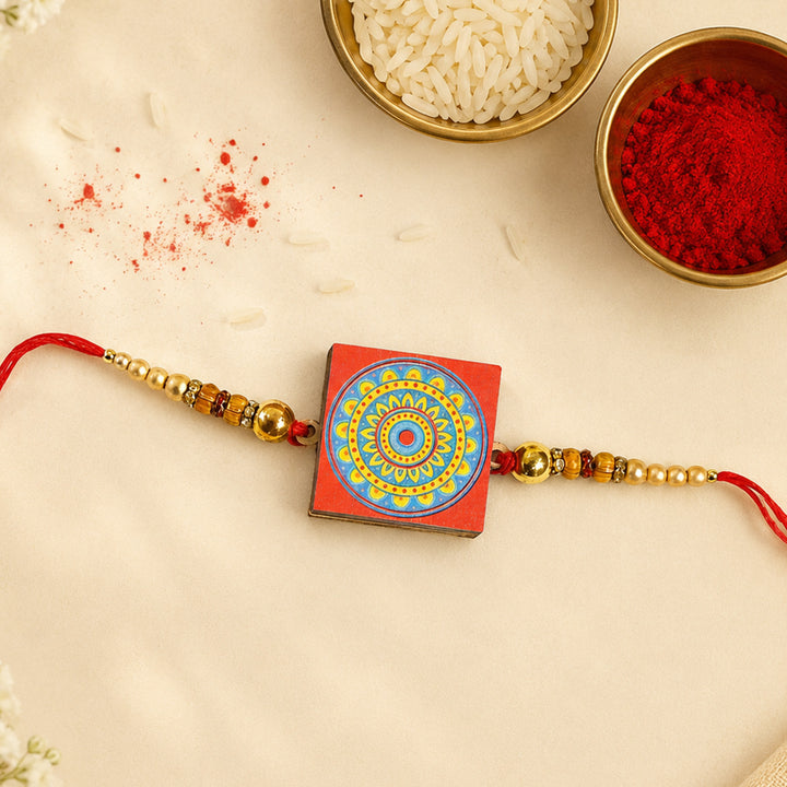 Personalized Handmade Wooden Pop-Up Photo Rakhi With Roli Chawal for Bhaiya