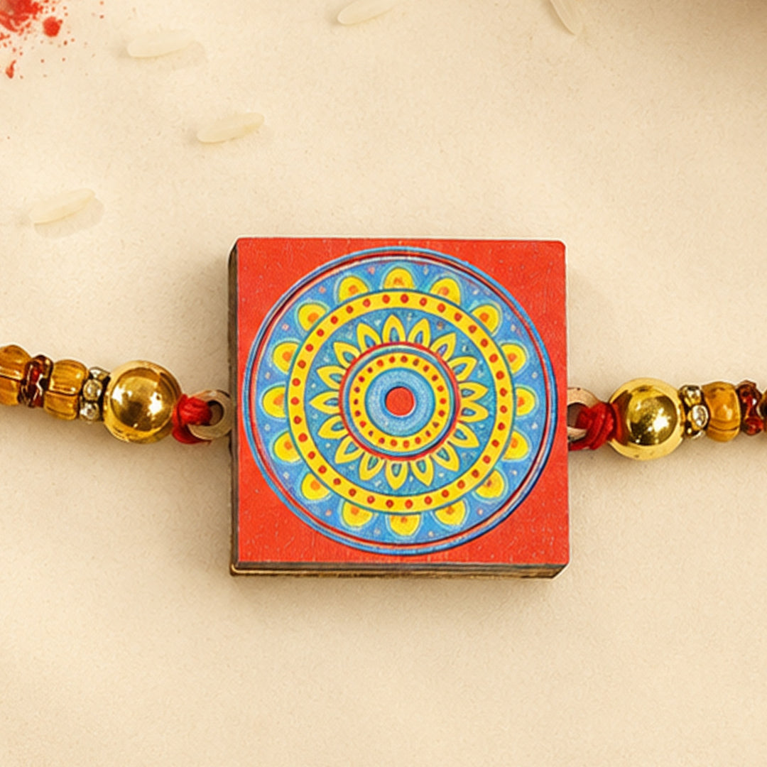 Personalized Handmade Wooden Pop-Up Photo Rakhi With Roli Chawal for Bhaiya