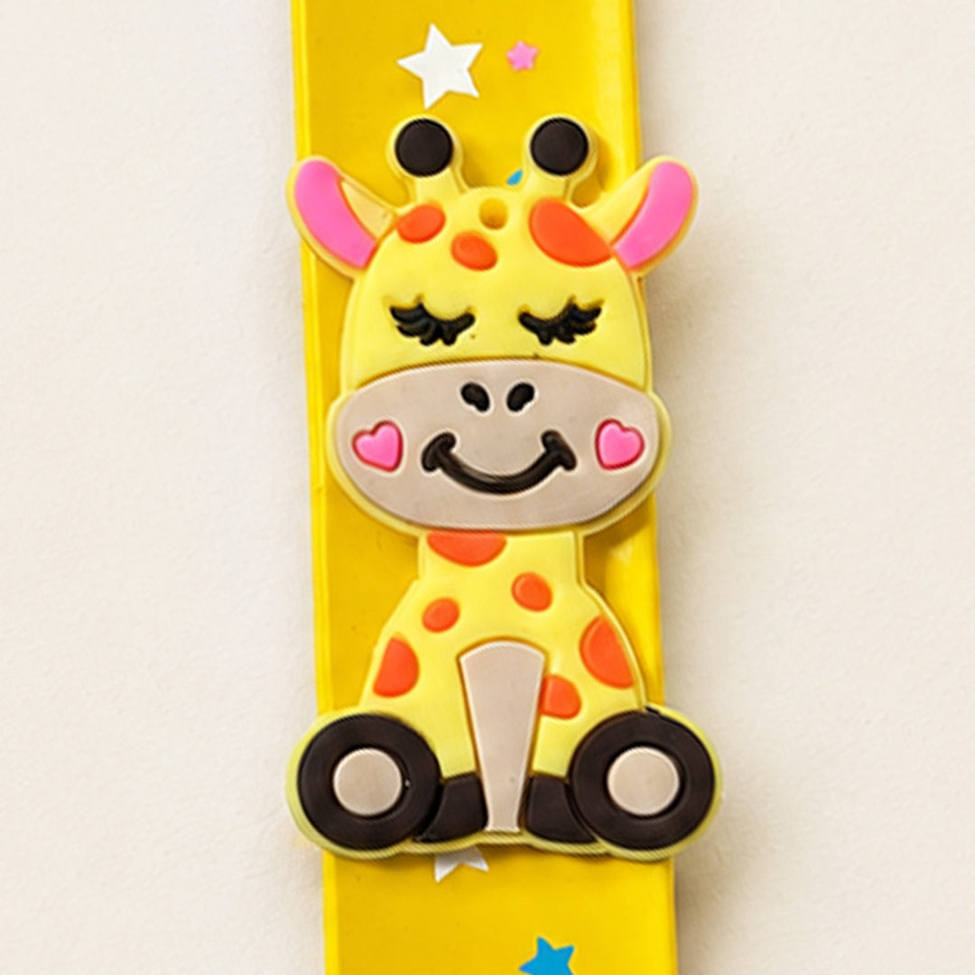 Handmade Giraffe Silicone Slap Band Rakhi For Kids With Roli Chawal For Brother