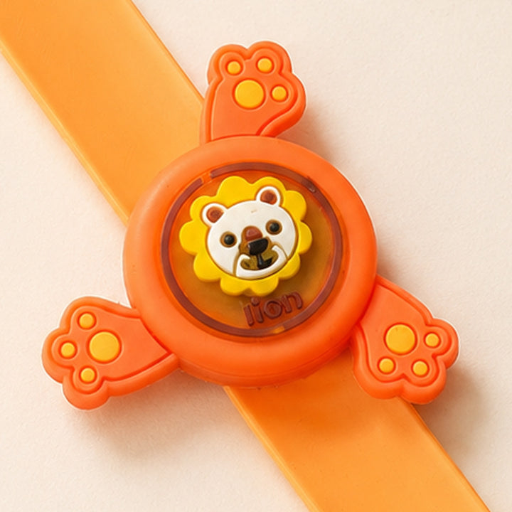 Handmade Lion Spinner Silicone Slap Band Rakhi For Kids With Roli Chawal For Brother