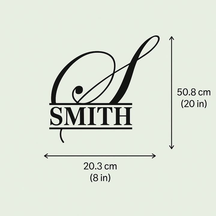 Personalized Laser Cut Minimal Black Metal Name Plate