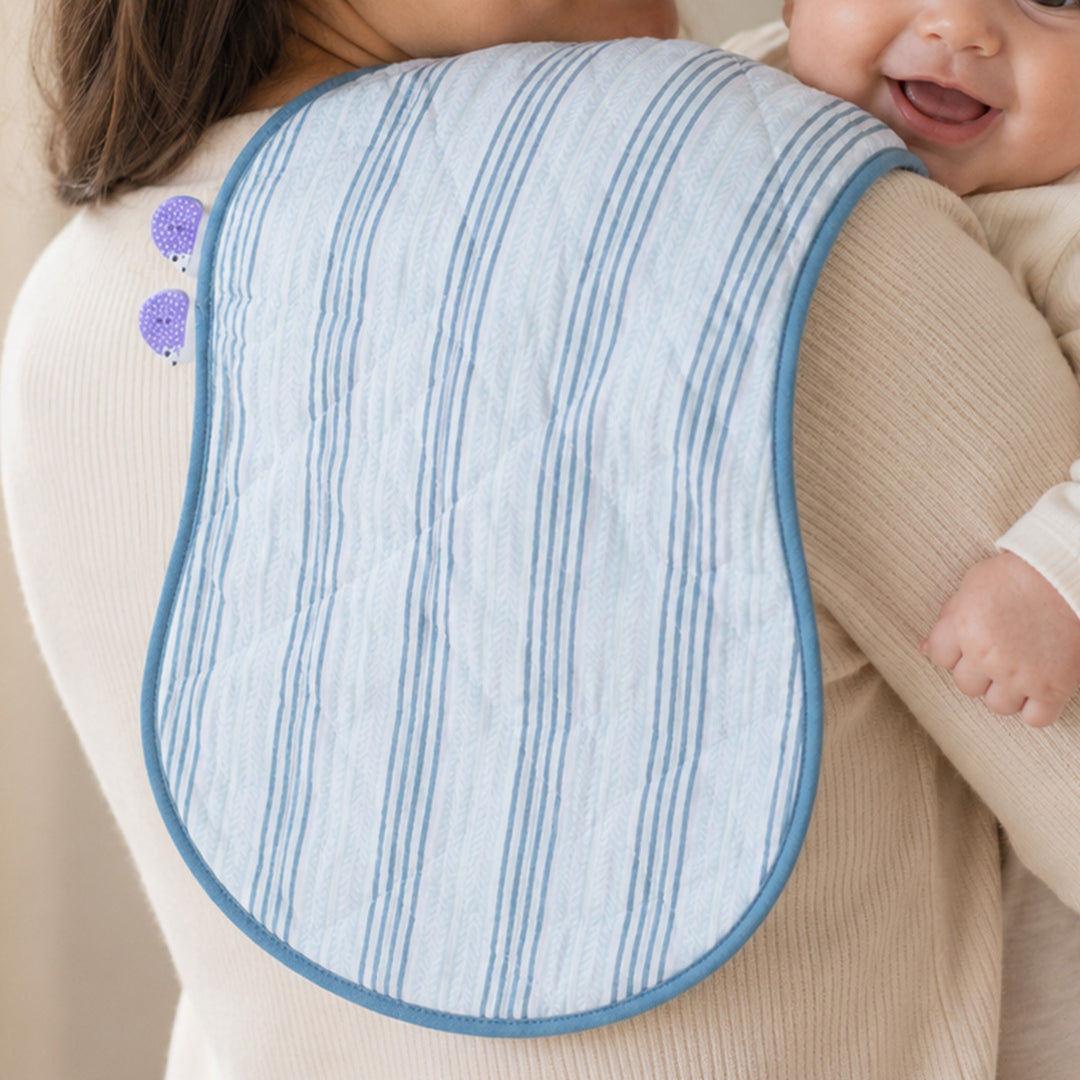 Block Printed Twinkle Tides Burp Cloth