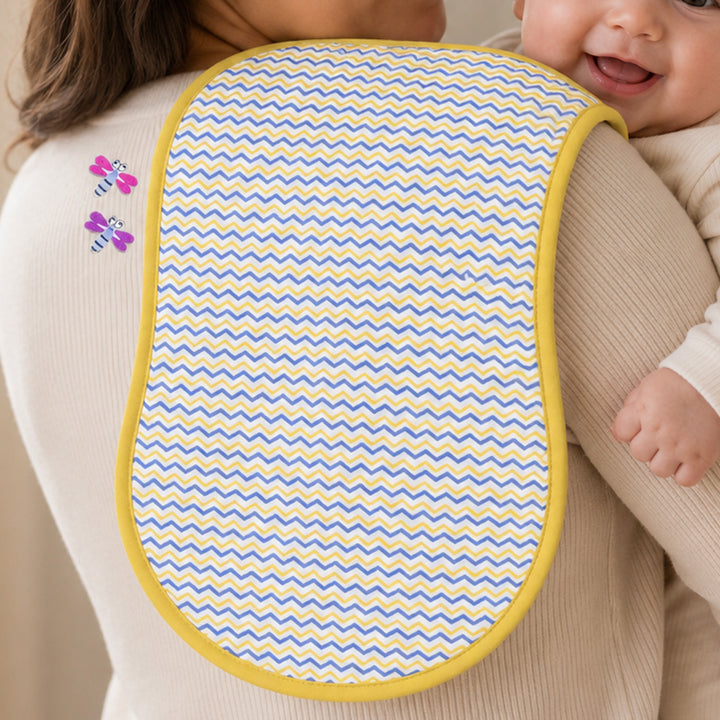 Block Printed Golden Ripple Burp Cloth