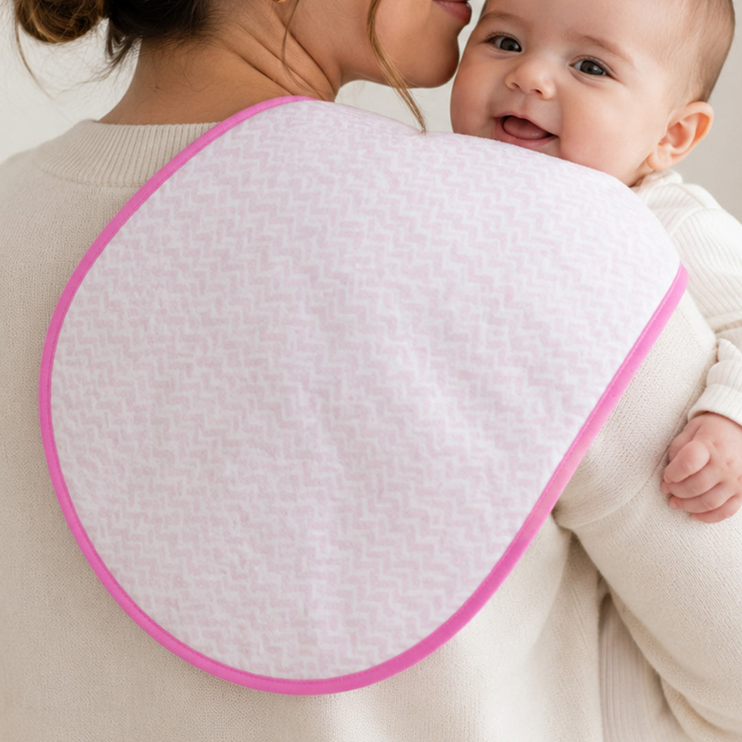 Block Printed Blush Breeze Burp Cloth