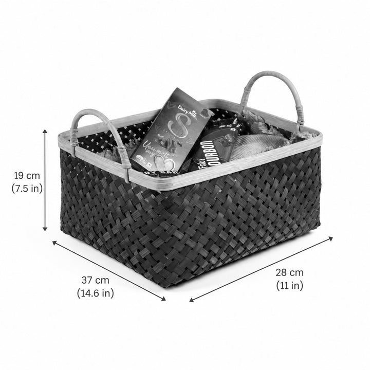 "Neelaya" Handwoven Bamboo Basket With Handles For Home Storage & Gifting