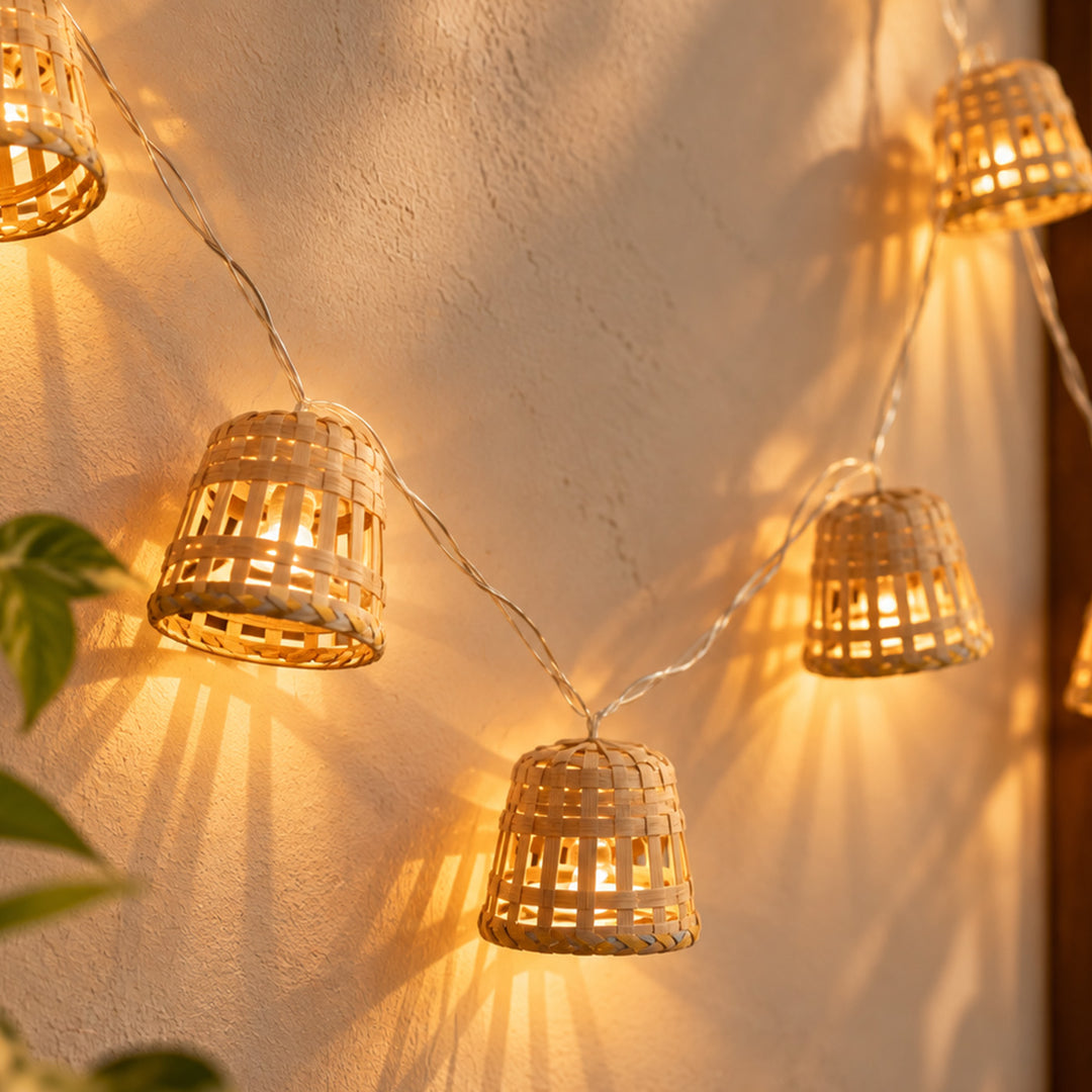 "Lumina" Handcrafted Bamboo LED Fairy Light For Festive Decor