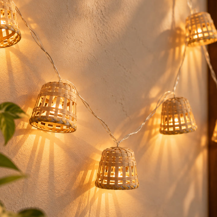 "Lumina" Handcrafted Bamboo LED Fairy Light For Festive Decor