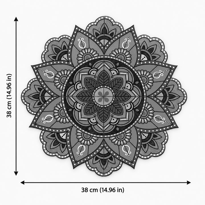 4 Pc | Hand-Painted Blue & Yellow Split Kolam Mdf Rangoli For Festive Decor