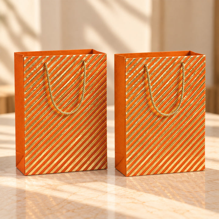 Set Of 2 | Handmade Gota Lace Work Mini Paper Bag For Festive Gifting