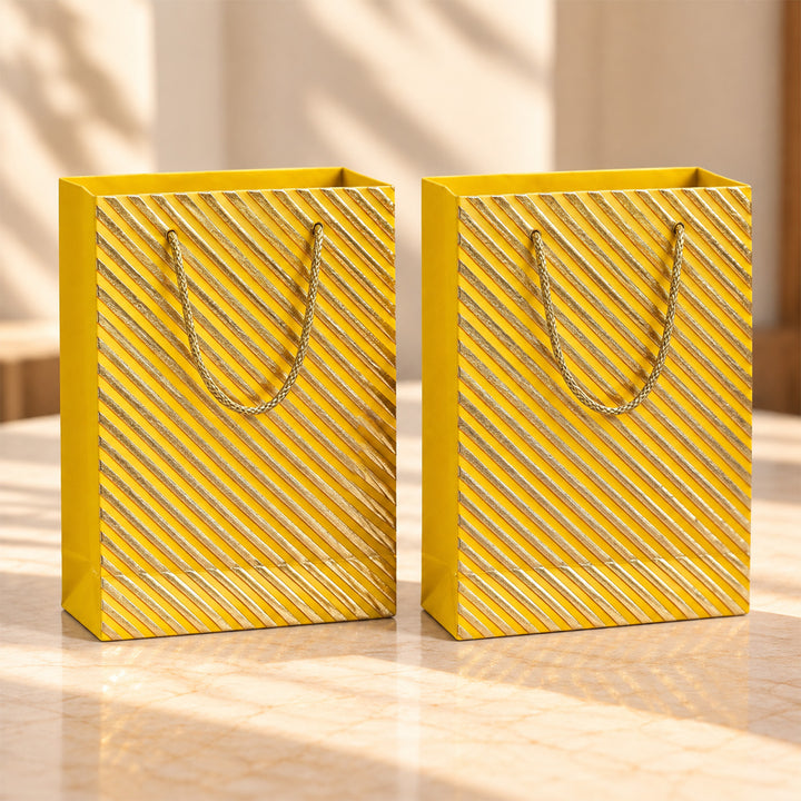 Set Of 2 | Handmade Gota Lace Work Mini Paper Bag For Festive Gifting