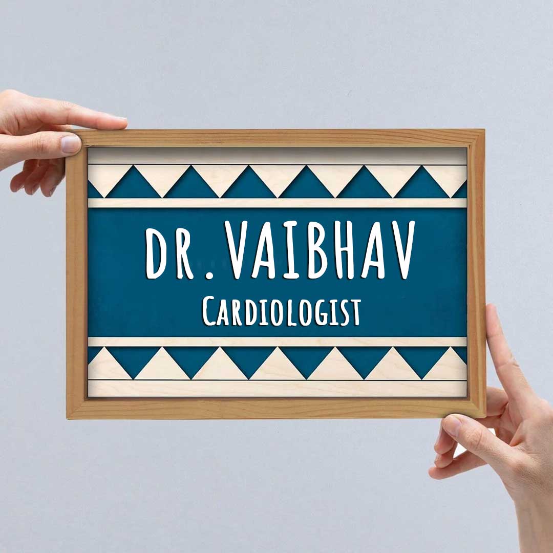 Wooden Personalized Framed Name Plate For Doctors