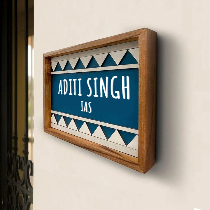 Wooden Personalized Framed Name Plate For IAS