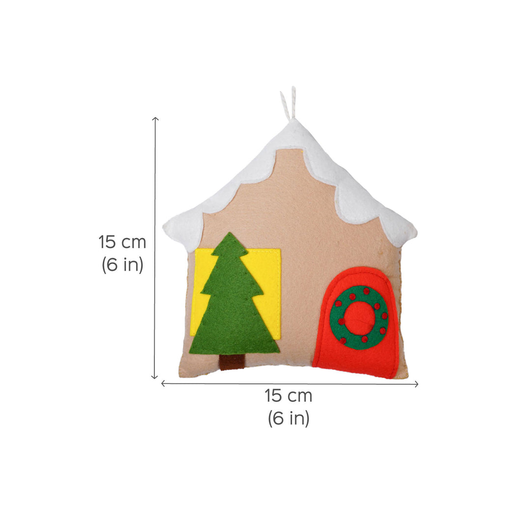Handmade Gingerbread House Felt Ornaments For Christmas Tree Decoration