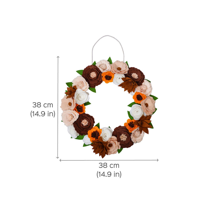Handmade Floral Felt Wreath For Christmas Door Decoration