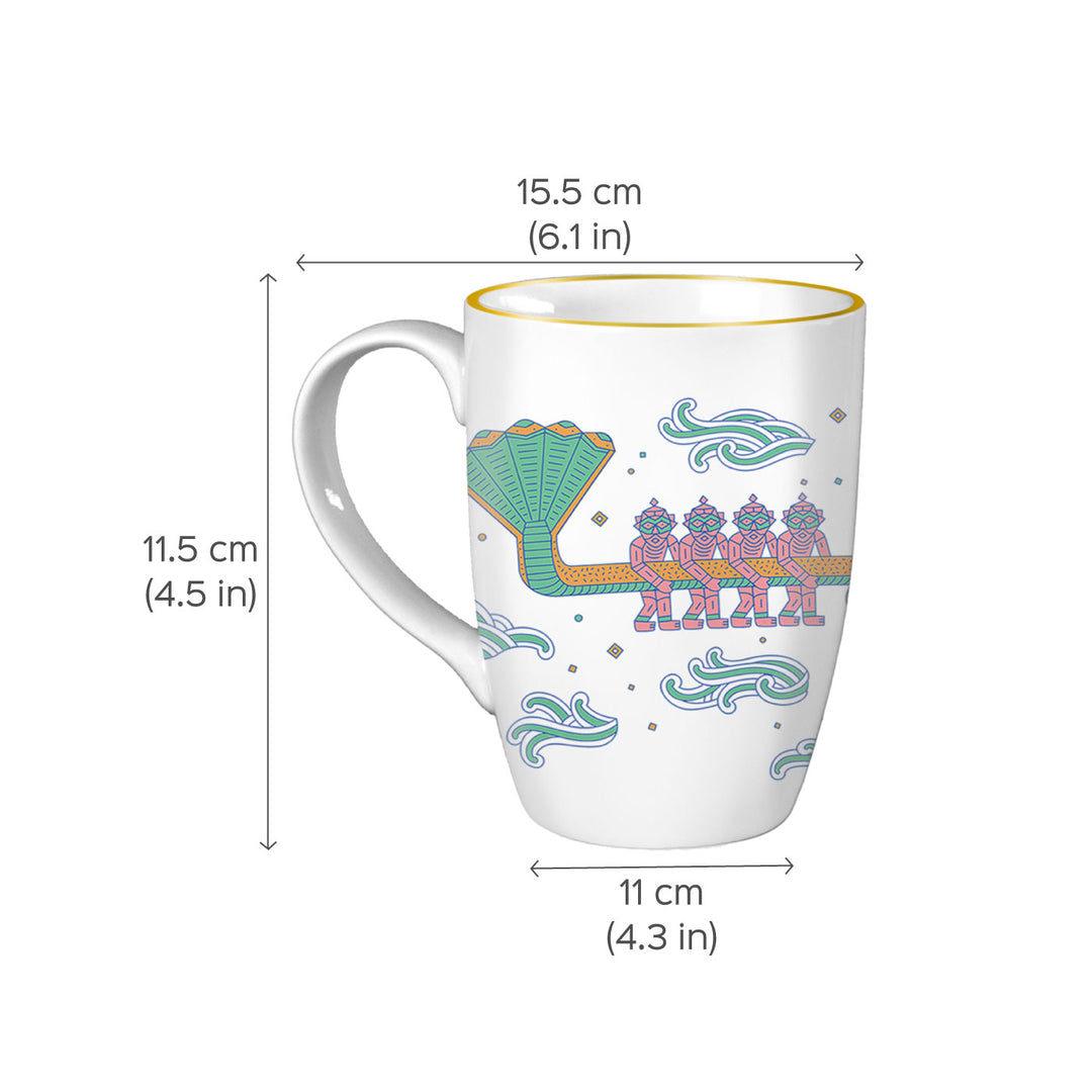 Manthan Indian Mythology Churn Theme Porcelain Mug