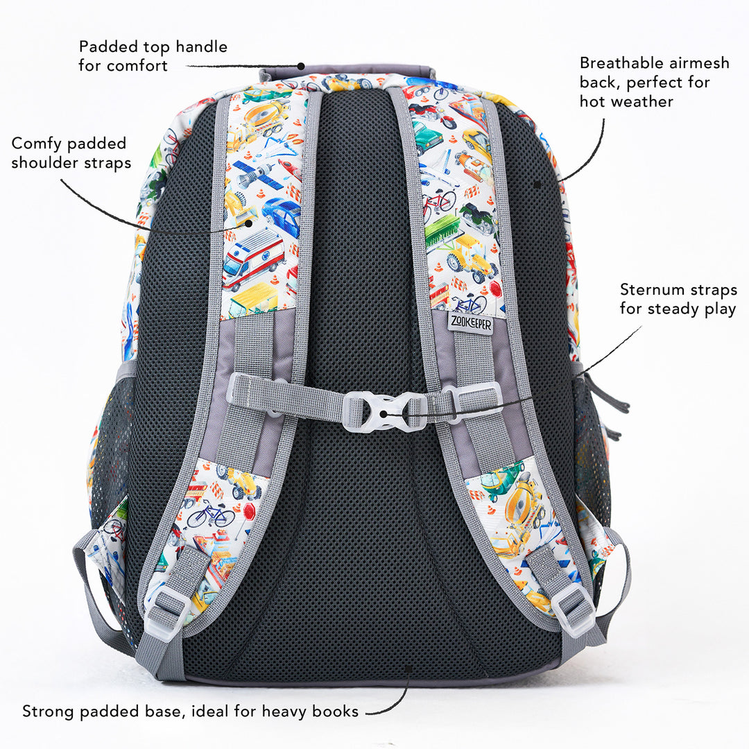 City Safari Theme Water-Resistant Kids Everyday Backpack