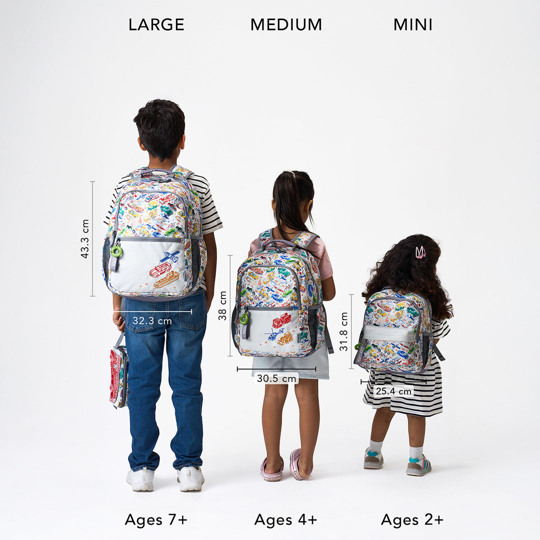 City Safari Theme Water-Resistant Kids Everyday Backpack