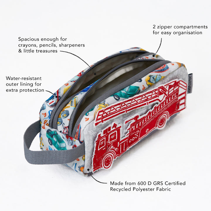 City Safari Theme Water-Resistant Kids Pencil Pouch