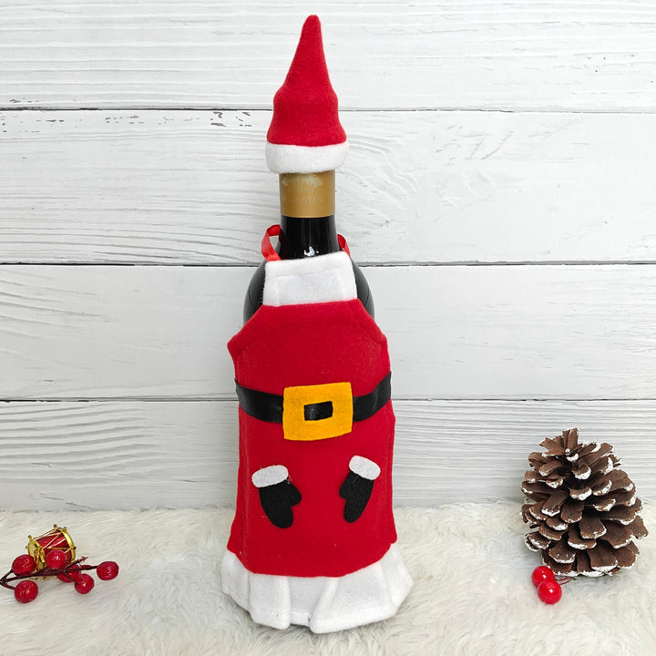 Handmade Classic Santa Apron Wine Bottle Cover
