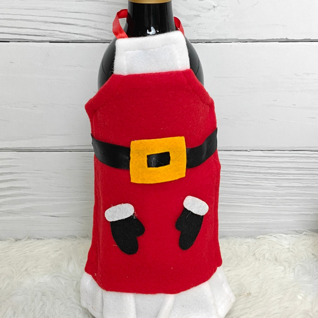 Handmade Classic Santa Apron Wine Bottle Cover