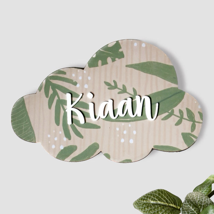 Kids Pastel Cloud MDF Nameplates