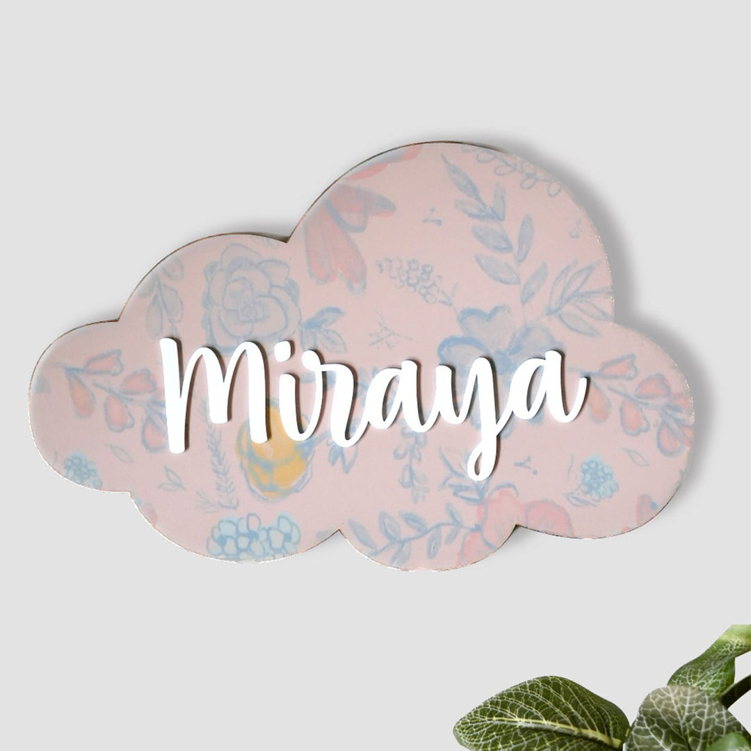 Kids Pastel Cloud MDF Nameplates