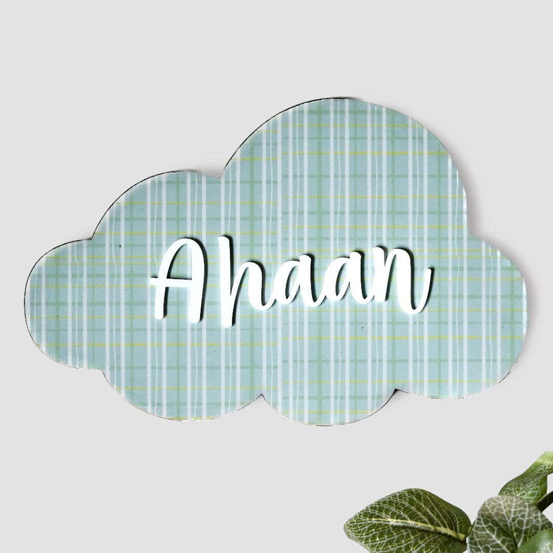 Kids Pastel Cloud MDF Nameplates