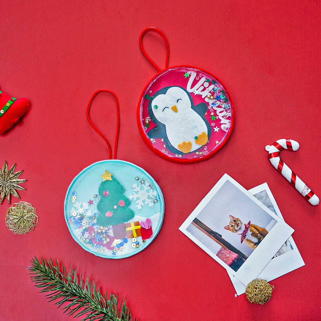 Personalized Shaker Felt Ornaments For Christmas Tree Decoration | Set Of 2