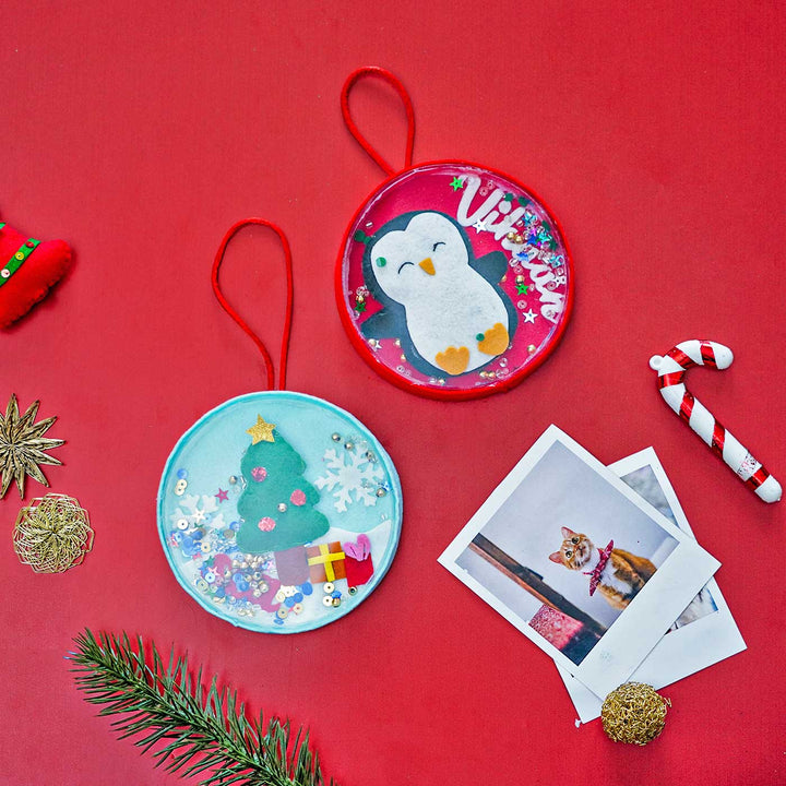 Personalized Shaker Felt Ornaments For Christmas Tree Decoration | Set Of 2