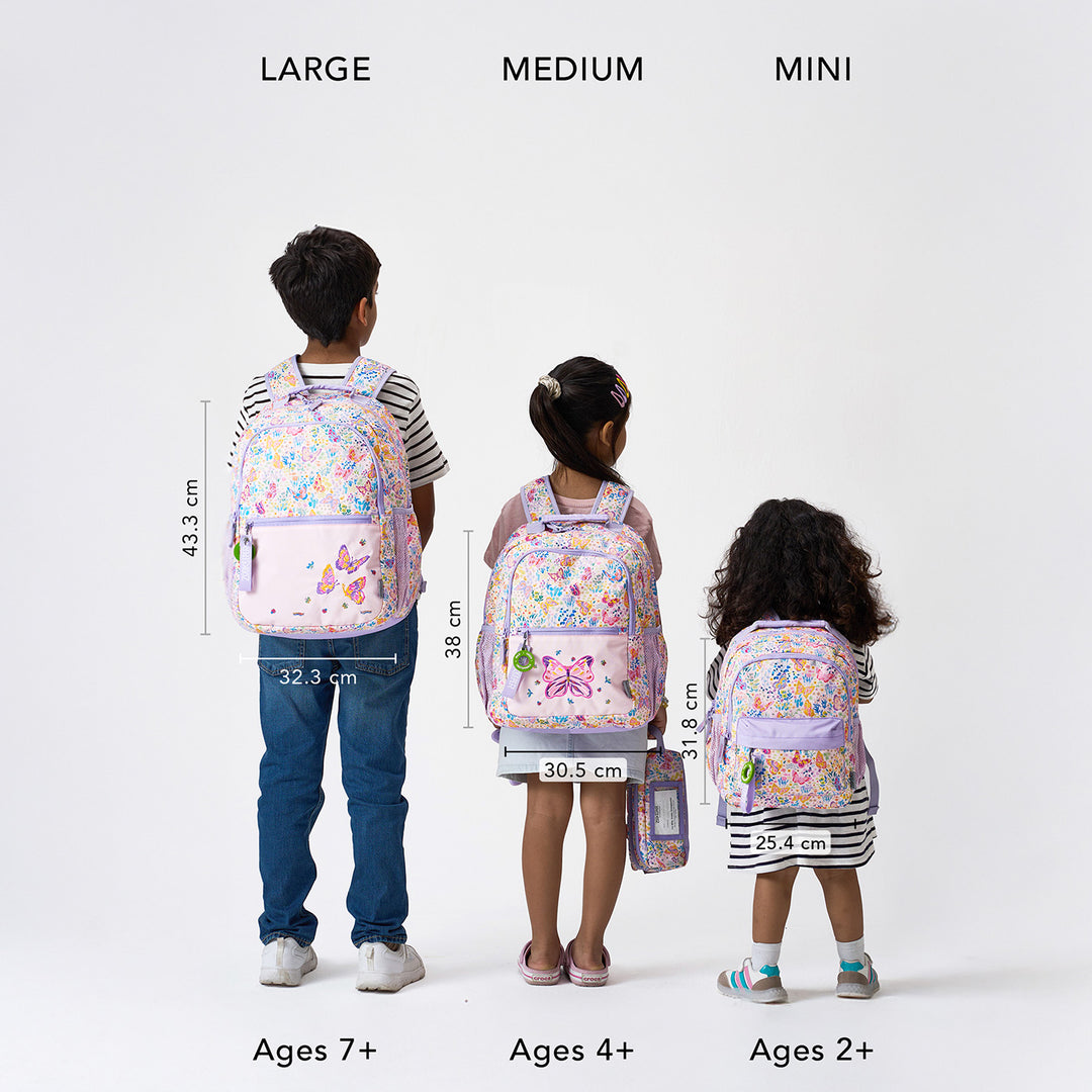 Butterfly Theme Water-Resistant Kids Everyday Backpack