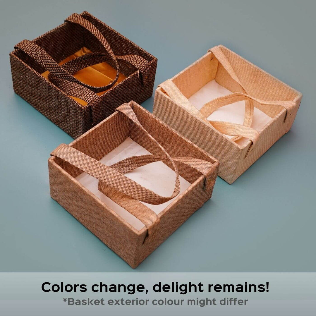 Personalized Terracotta Rakhi Hamper With Caricature 7 - Basket Color Variants