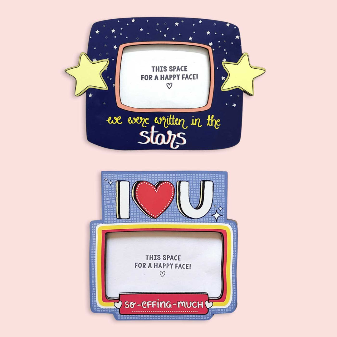 Handmade "I Love You & Stars" Wooden Fridge Magnet | Set Of 2