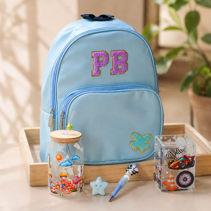Little Explorer Gift Hamper | Personalised Backpack, Tumbler & Stationery Set For Kids