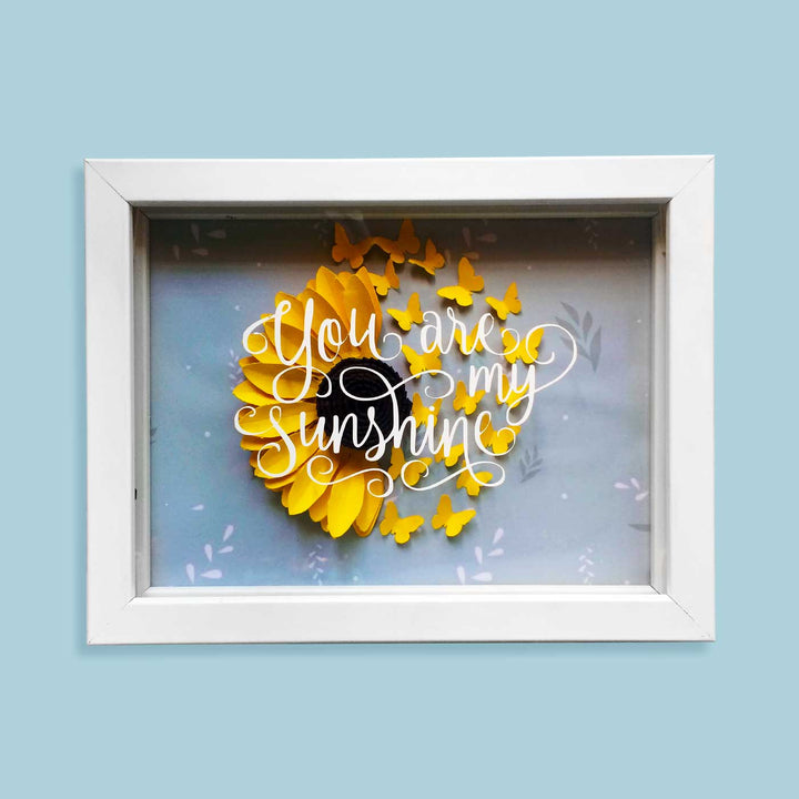 Sunflower 3D Paper Shadow Box Frame
