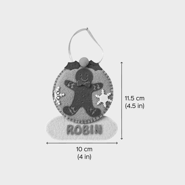 Personalized Cookie Man Felt Ornament For Christmas Tree Decoration