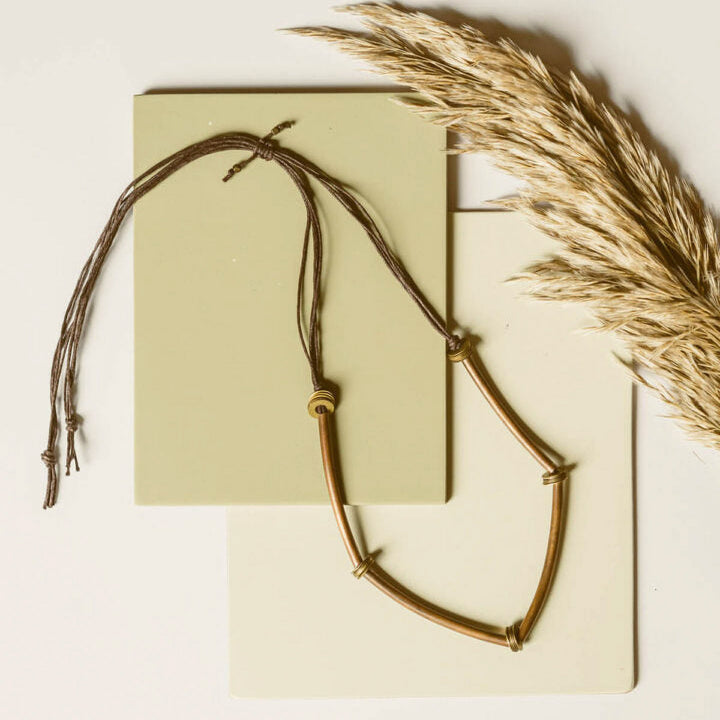 Handmade Copper Tube Long Necklace