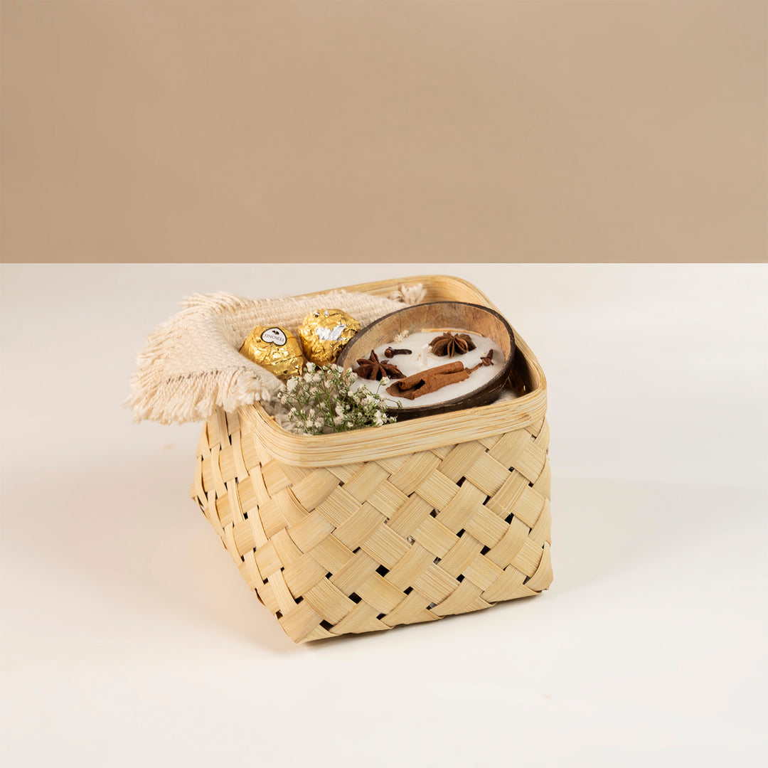 Set of 2 | "Aurea" Handwoven Bamboo Basket For Home Storage & Gifting