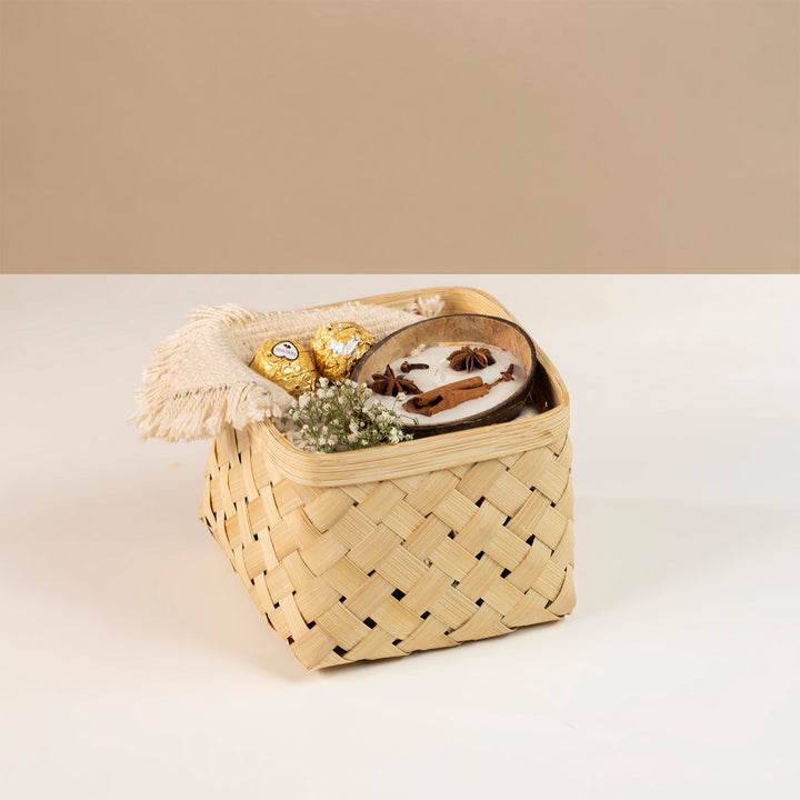 Set of 2 | "Aurea" Handwoven Bamboo Basket For Home Storage & Gifting
