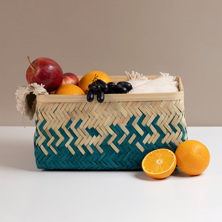Set of 2 | "Pearl" Handwoven Bamboo Tray For Home Storage & Gifting