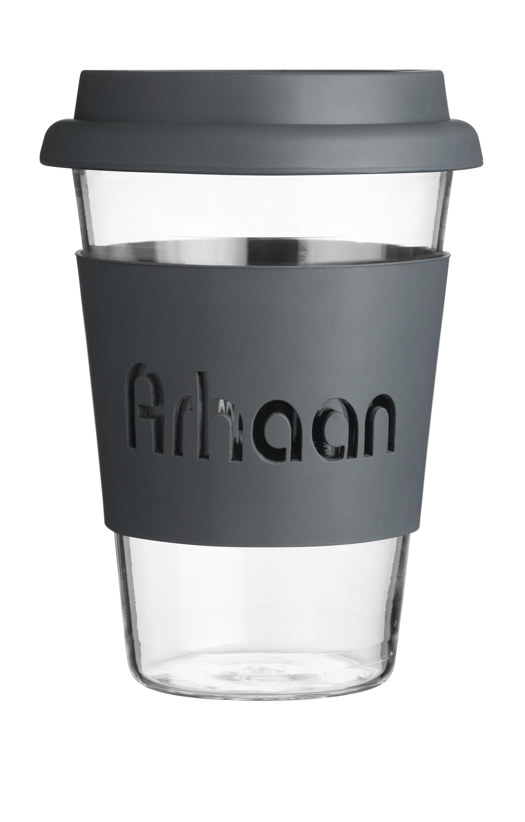 Personalized Silicon Band Coffee Mug Borosil Glass Mug | 345ml