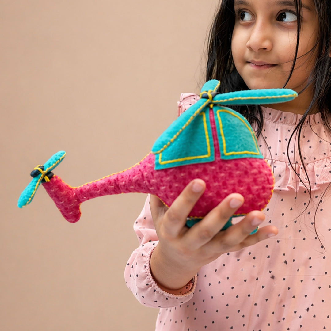 Handmade Pink Helicopter Toy