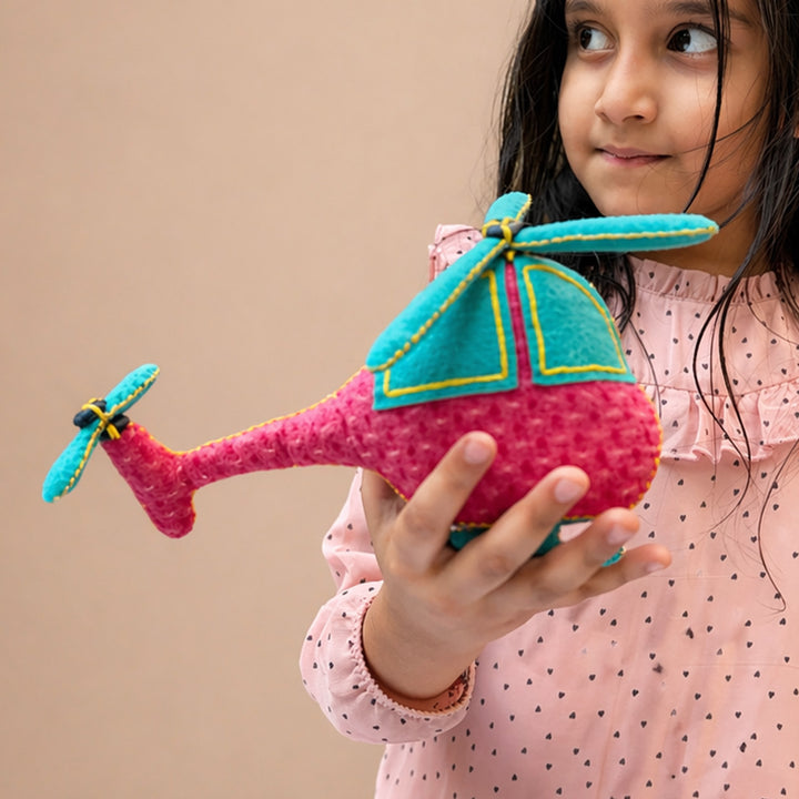 Handmade Pink Helicopter Toy