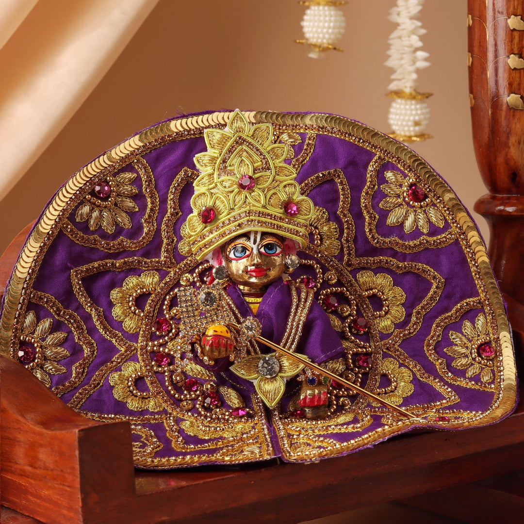 Hand Embroidered Zardozi Divya Raas Art Silk Laddu Gopal Poshak (Dress)
