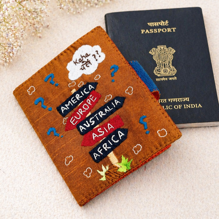 Handmade Kaha Chale?? Passport Holder | Copper