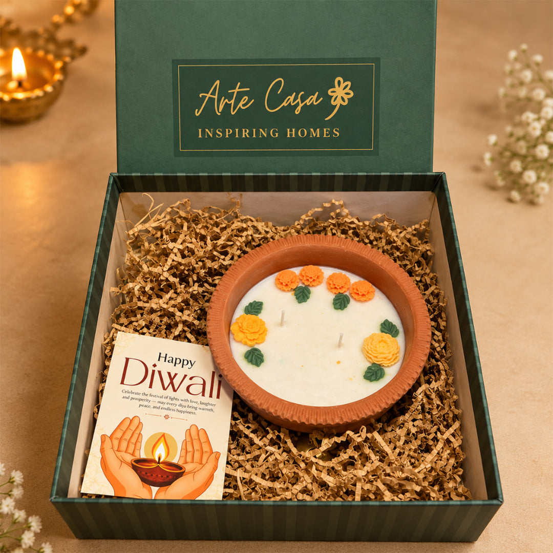Earth Ember Handcrafted Terracotta Scented Candle With Earthy Fragrance For Festive Decor
