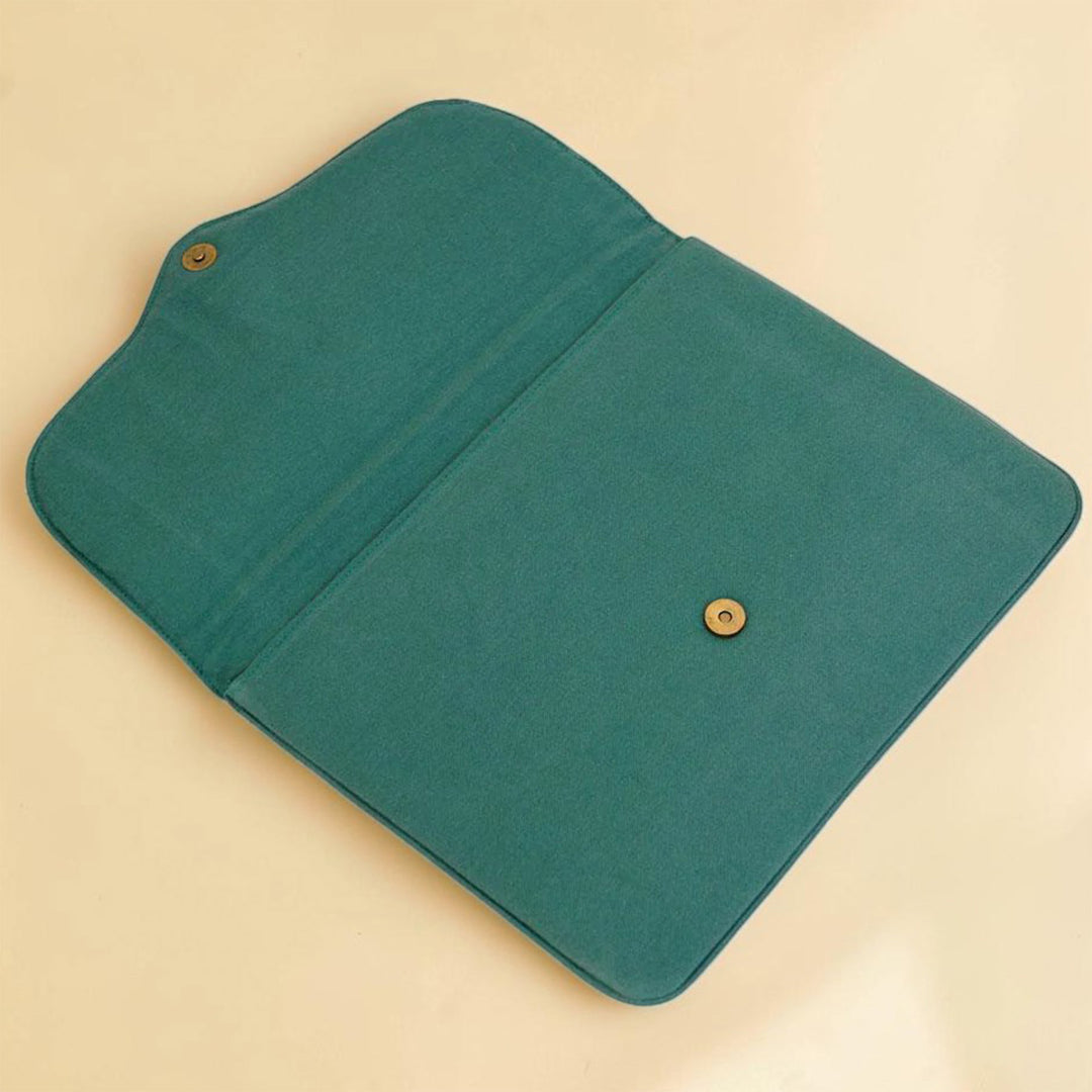 Corsage Aari Embroidered Green Laptop Sleeve