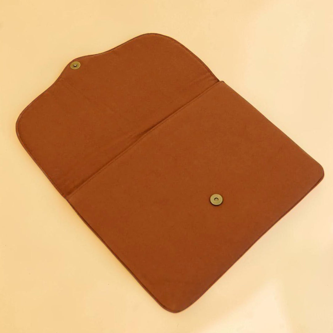 Corsage Aari Embroidered Brown Floral Laptop Sleeve
