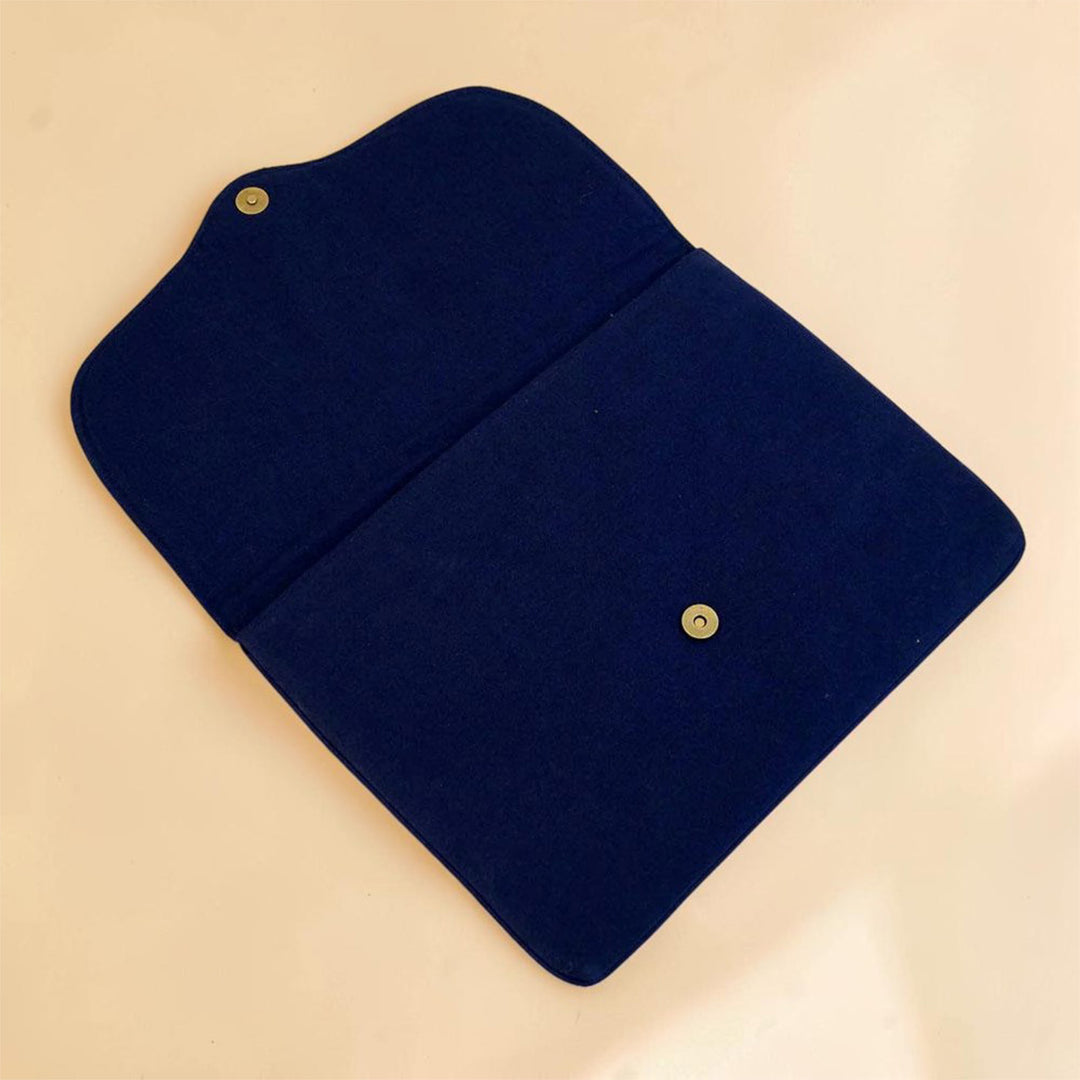 Corsage Aari Embroidered Navy Blue Laptop Sleeve