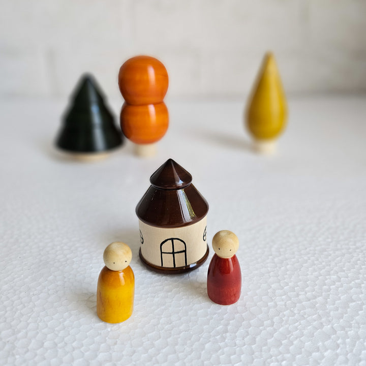 Wooden Cottage Handmade Etikopakka Play Set | Imaginative Toy | 2+ Years