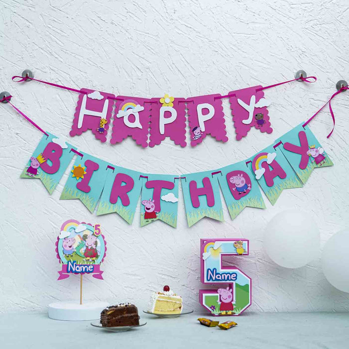 Peppa Pig Themed Kids Birthday Party Decor - Set of 3